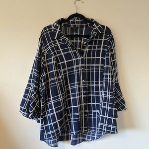 PLUS SIZE navy button up blouse